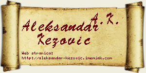 Aleksandar Kezović vizit kartica